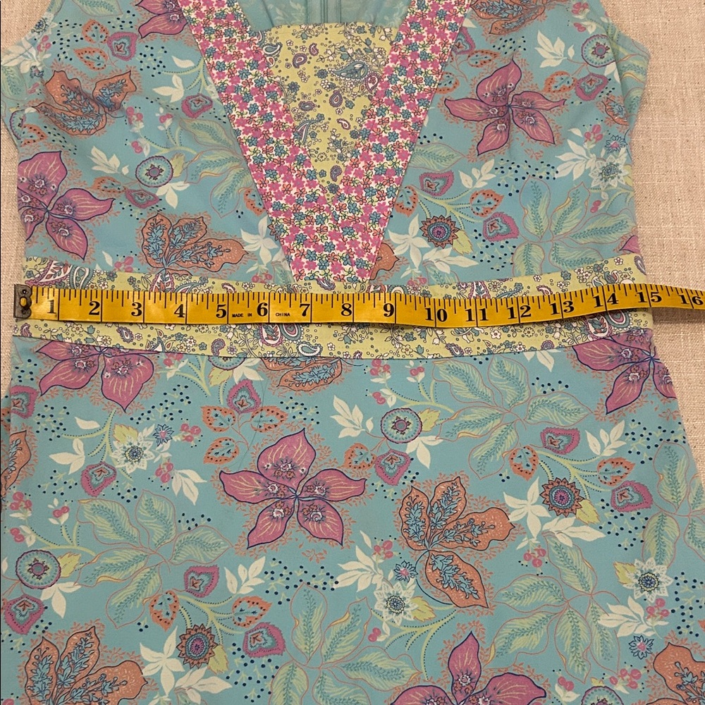 Hanna Andersson Dress Women’s 8 Blue/Pink Floral Midi Cottagecore Paisley - Picture 11 of 16